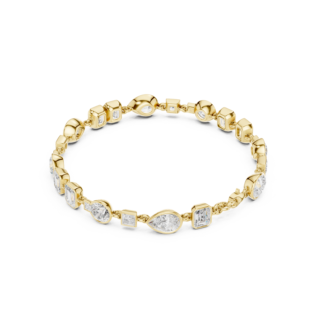 Mixed-Cut Bezel Diamond Tennis Bracelet- view 5
