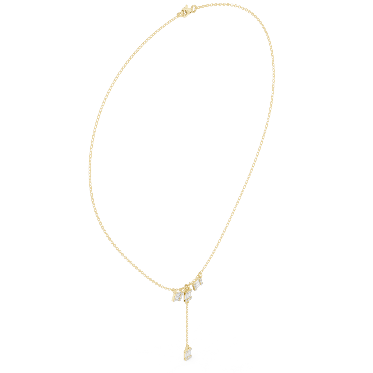 Halsketting met diamanthanger in illusiezetting — aanzicht 9