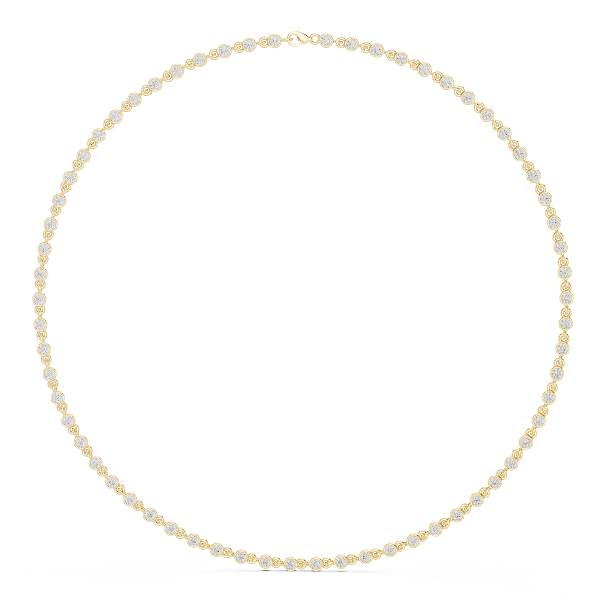 Bezel-Set Tennis Diamond Necklace- view 8