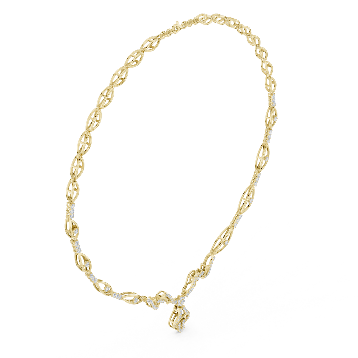 Oval Link Diamond Necklace- view 6