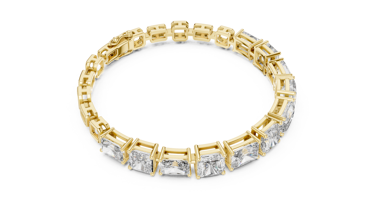 Tennisarmband met radiantgeslepen diamanten — aanzicht 5