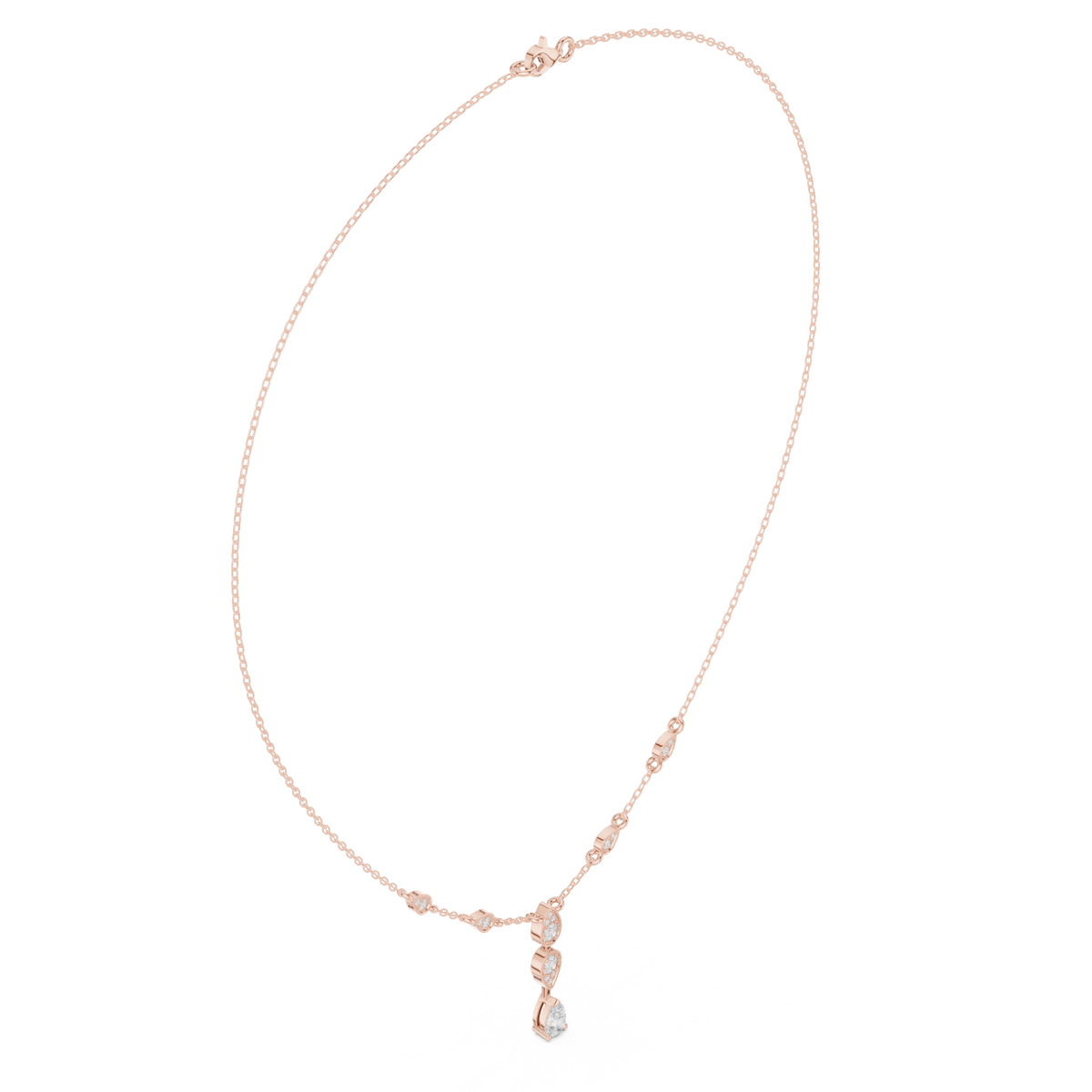 Petite Diamond Drop Necklace- view 9