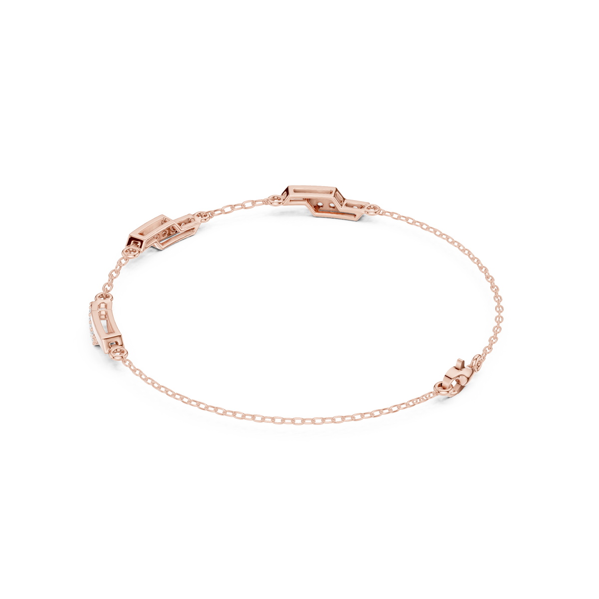 Zigzag Diamond Station Chain Bracelet- view 5