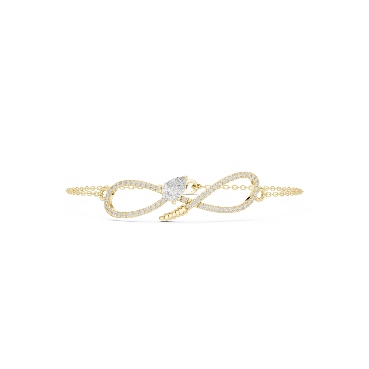 Diamond Feather Chain Bracelet- view 1