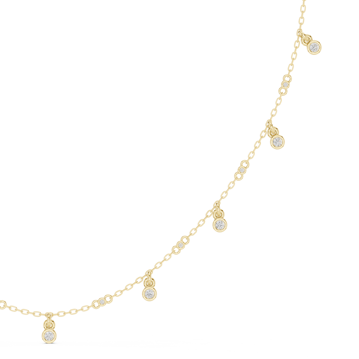 Diamond Station Drop Necklace- view 1