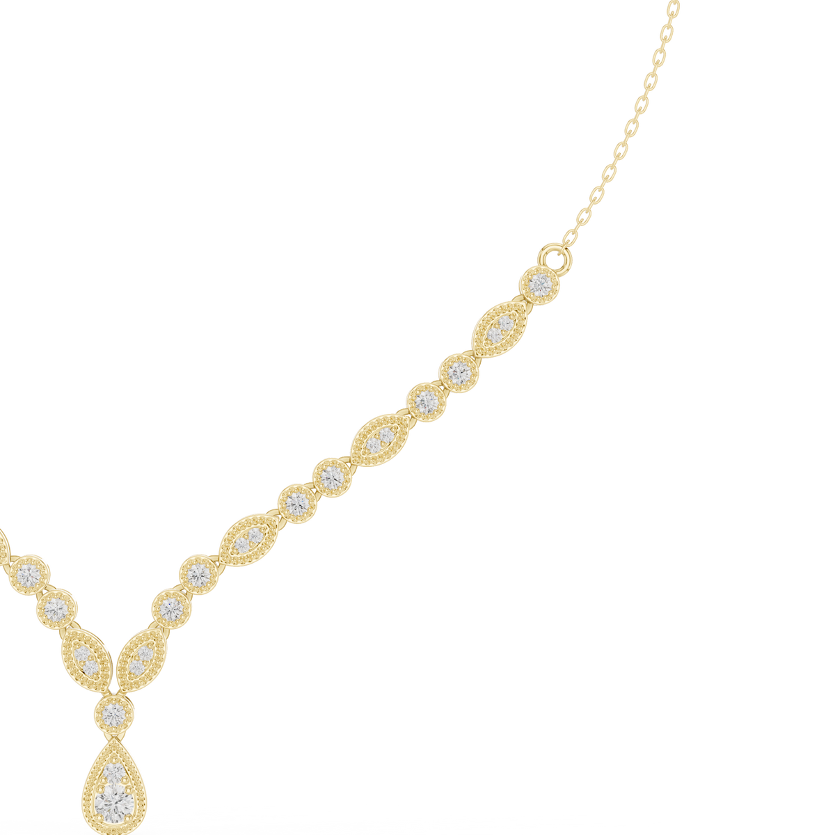 V-Shaped Diamond Drop Necklace- view 5