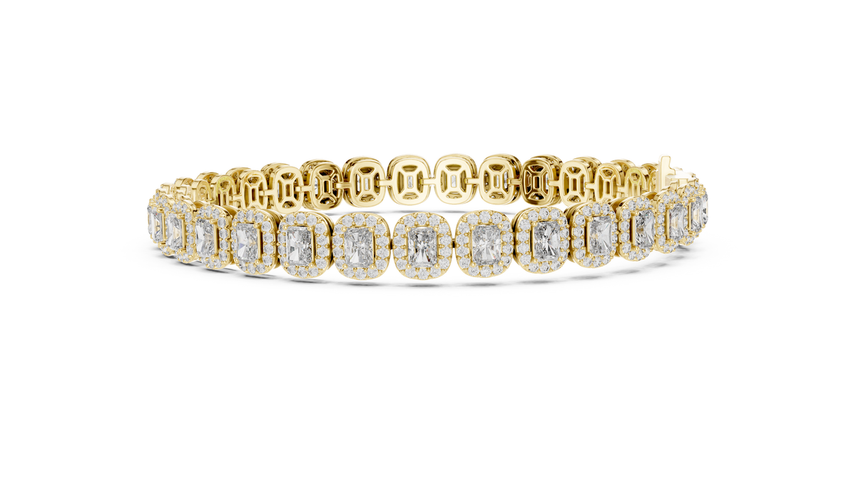 Radiant Halo Diamond Tennis Bracelet- view 6