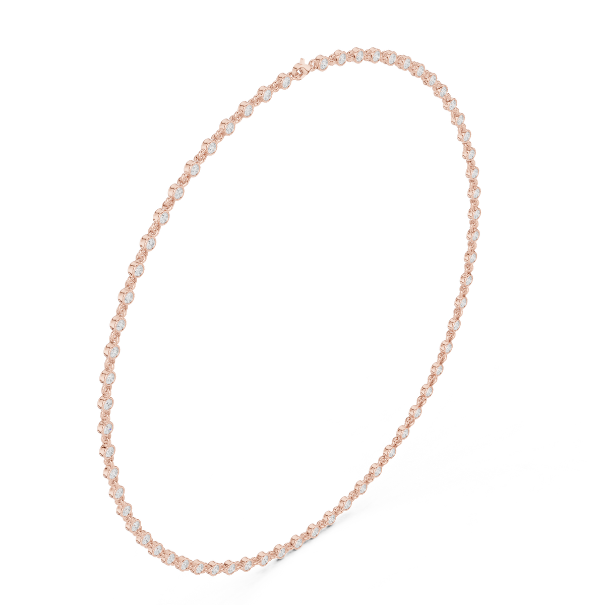 Bezel-Set Tennis Diamond Necklace- view 9