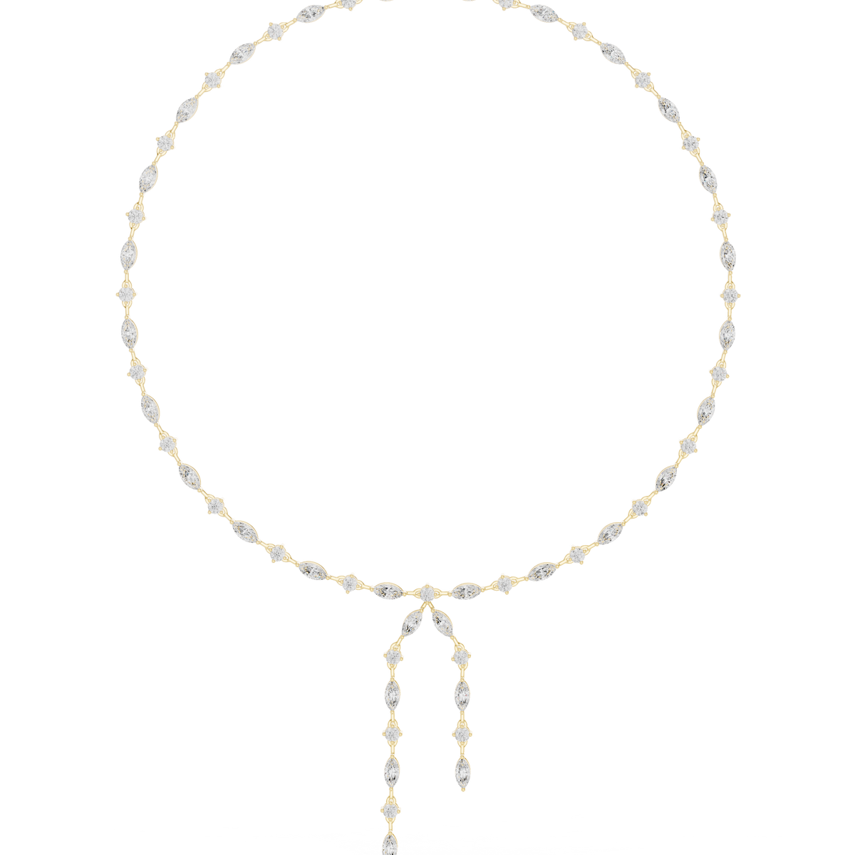 Marquise and Round Drop Necklace- view 9