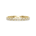 Tennisarmband met driehoekige diamantclusters — aanzicht 1