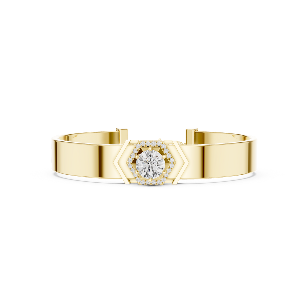 Herenarmband met diamanten en identiteitsplaatje — aanzicht 1
