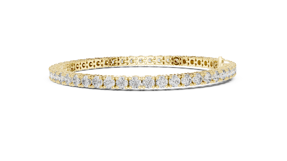 Tennisarmband met ronde diamanten in vierpootszetting — aanzicht 6