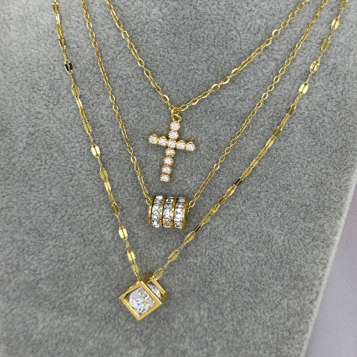 Celeste Geometric Solitaire Necklace by Michaely – view 2
