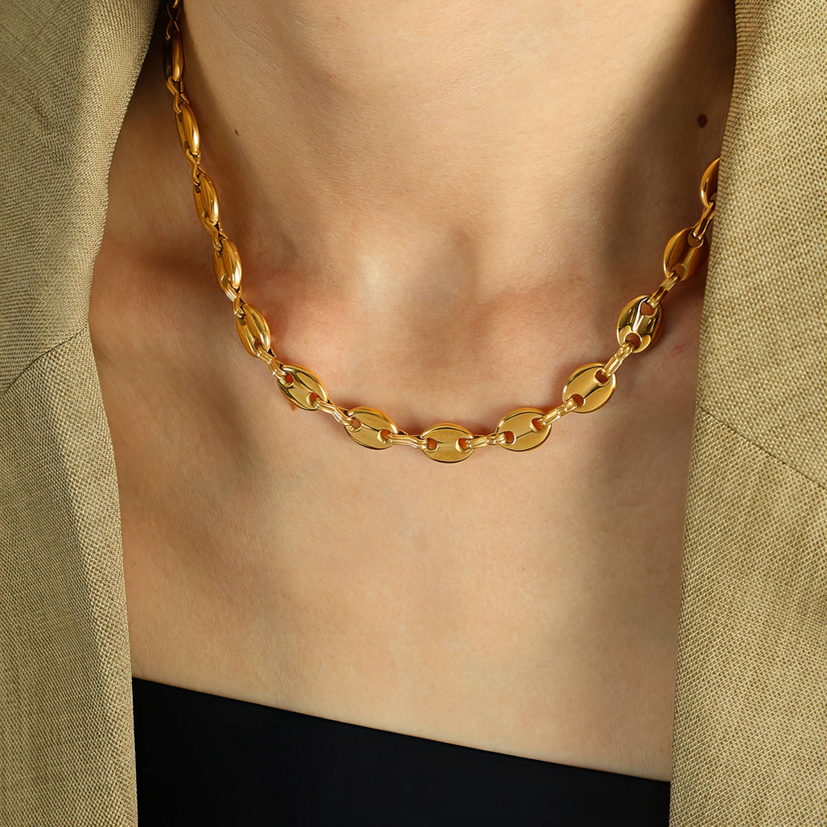 Amara Oval Link Necklace by Michaely – view 2