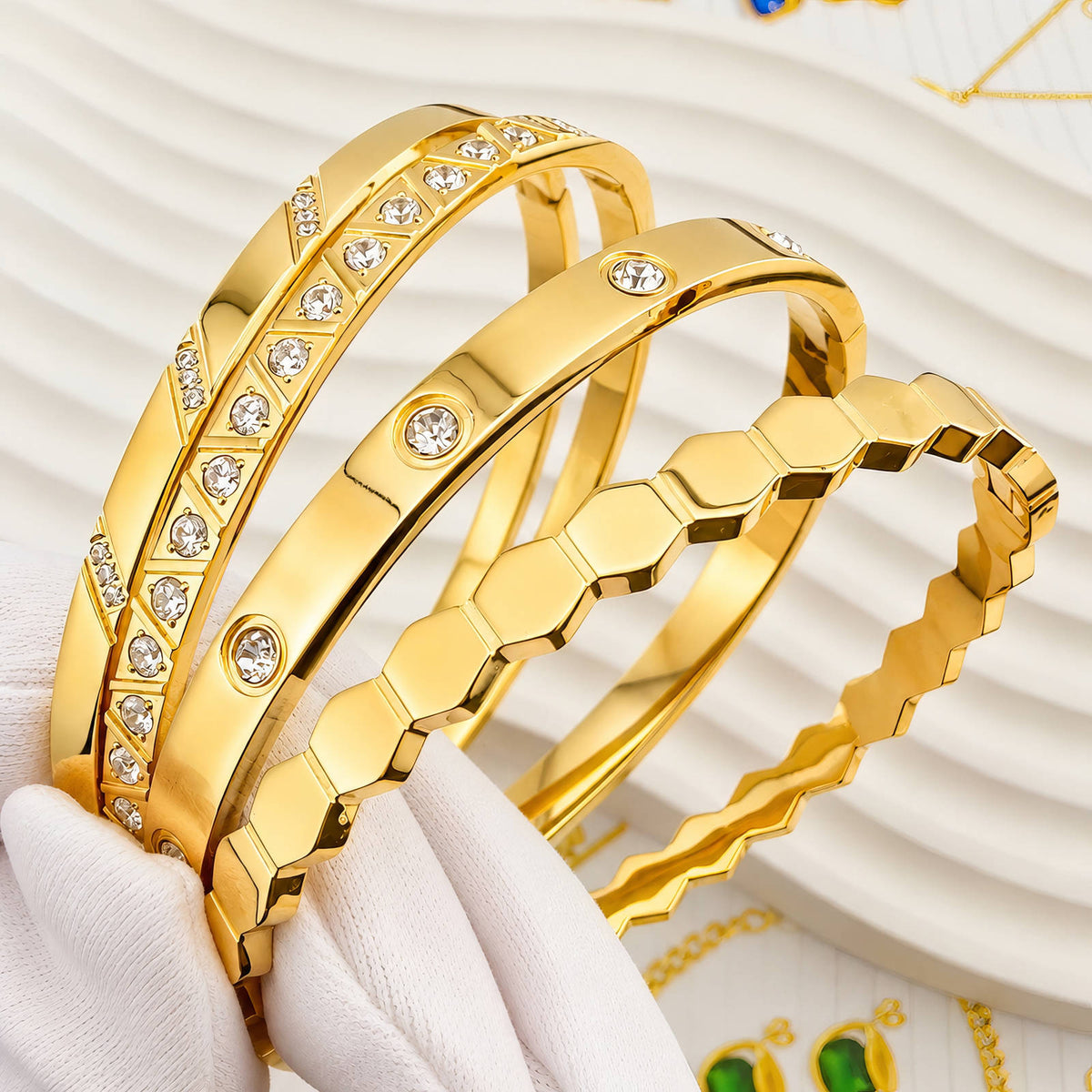 Celeste Crystal Bangle by Michaely – view 3