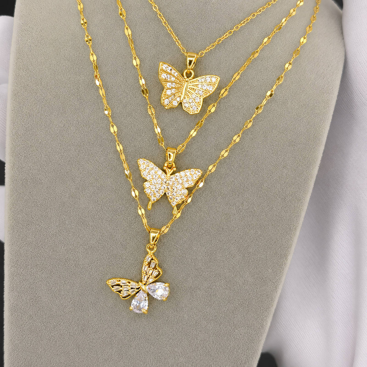 Papillon Pavé Butterfly Necklace by Michaely – view 2