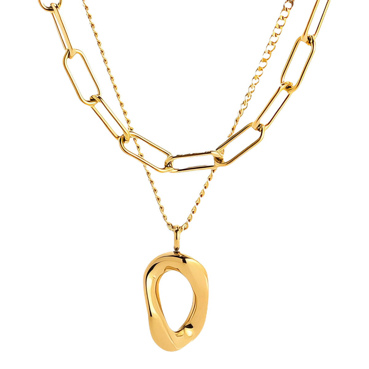 Solene Sculpted Layered Necklace by Michaely – view 1