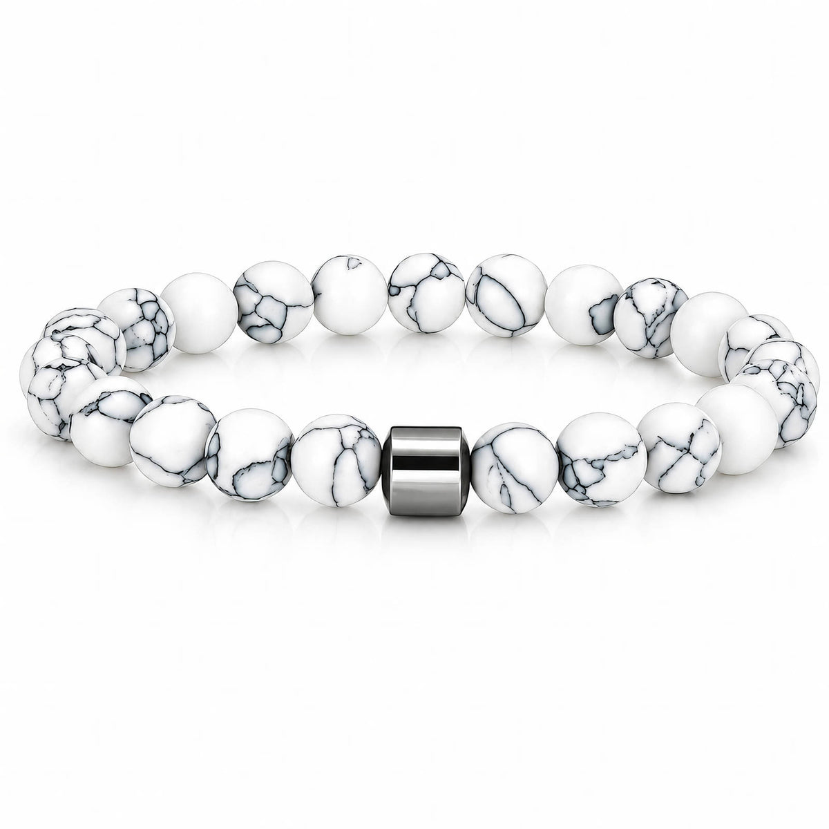 Atlas kralenarmband met howliet van Michaely — aanzicht 1