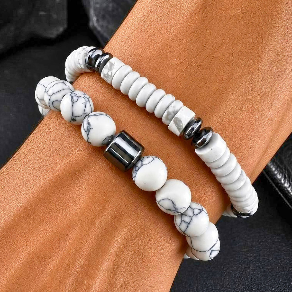 Atlas Howlite Beaded Bracelet by Michaely – view 2