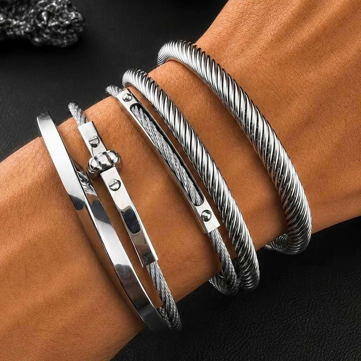 Atlas Cable Cuff Bracelet by Michaely – view 2