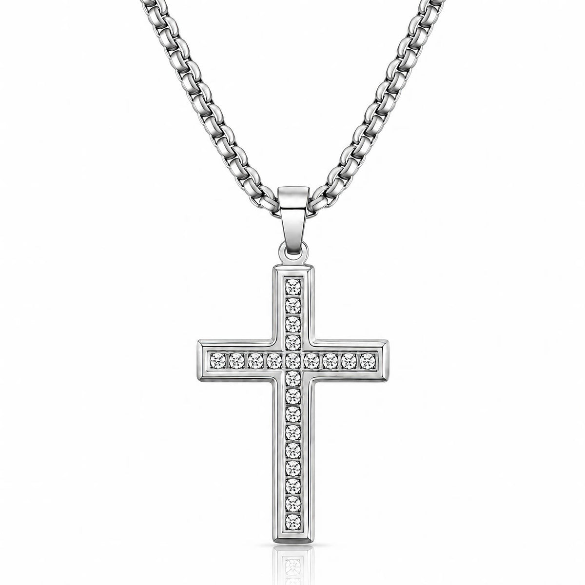 Atlas Pavé Cross Necklace by Michaely – view 1
