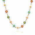 Fleur Enamel Daisy Necklace by Michaely – view 1