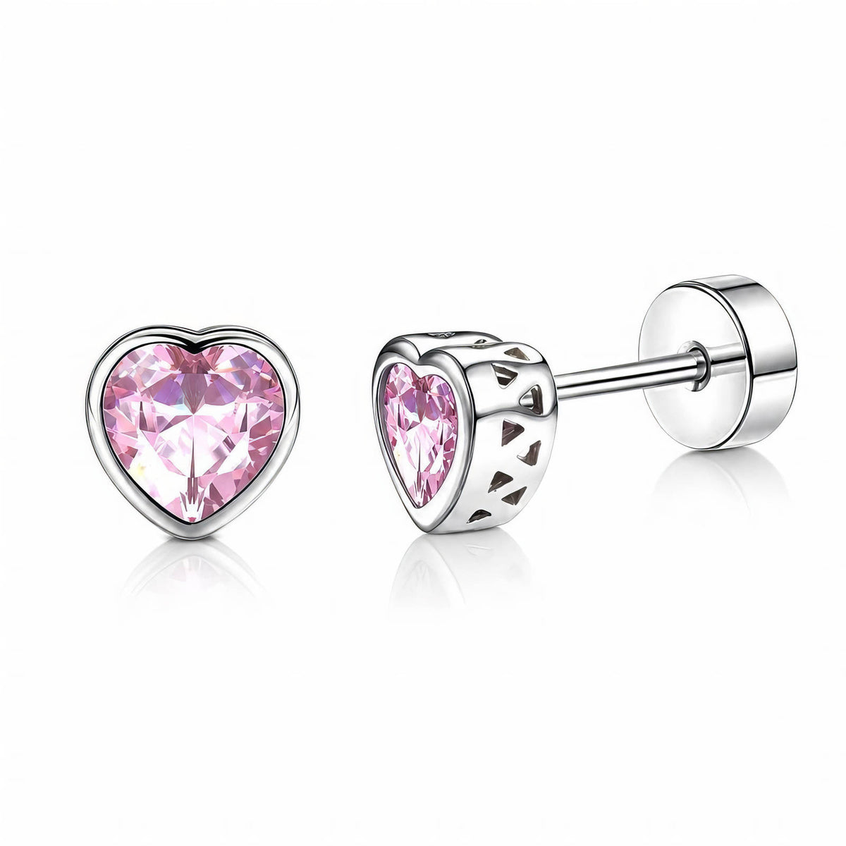 Rosalie Heart Studs by Michaely – view 1