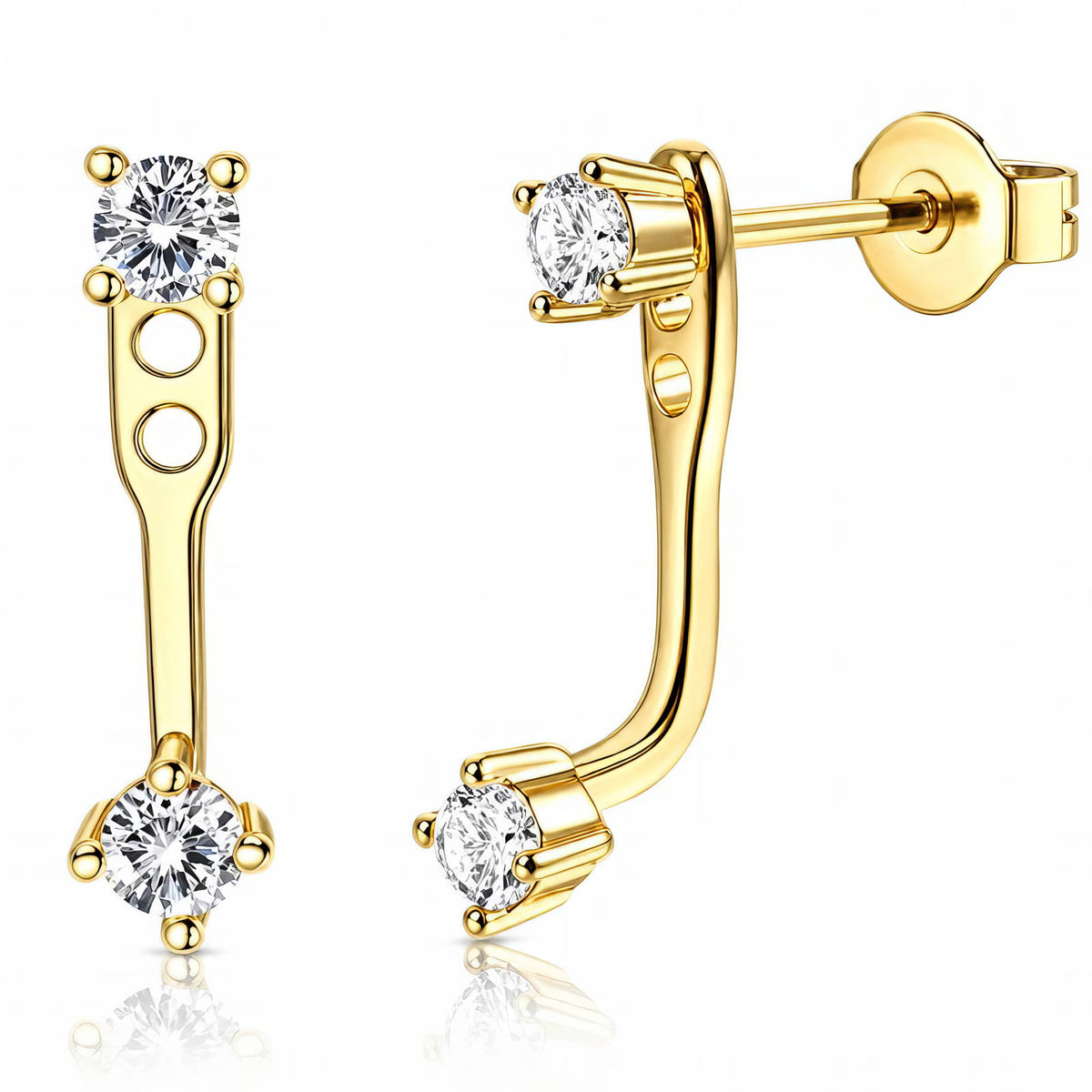 Celeste Double Stud Ear Jackets by Michaely – view 1