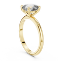 Solitairering met kussengeslepen diamant en gesplitste ringscheen in geelgoud — aanzicht 5