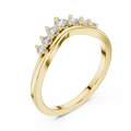 Curved Seven-Stone Diamond Ring in yellow gold, view 1