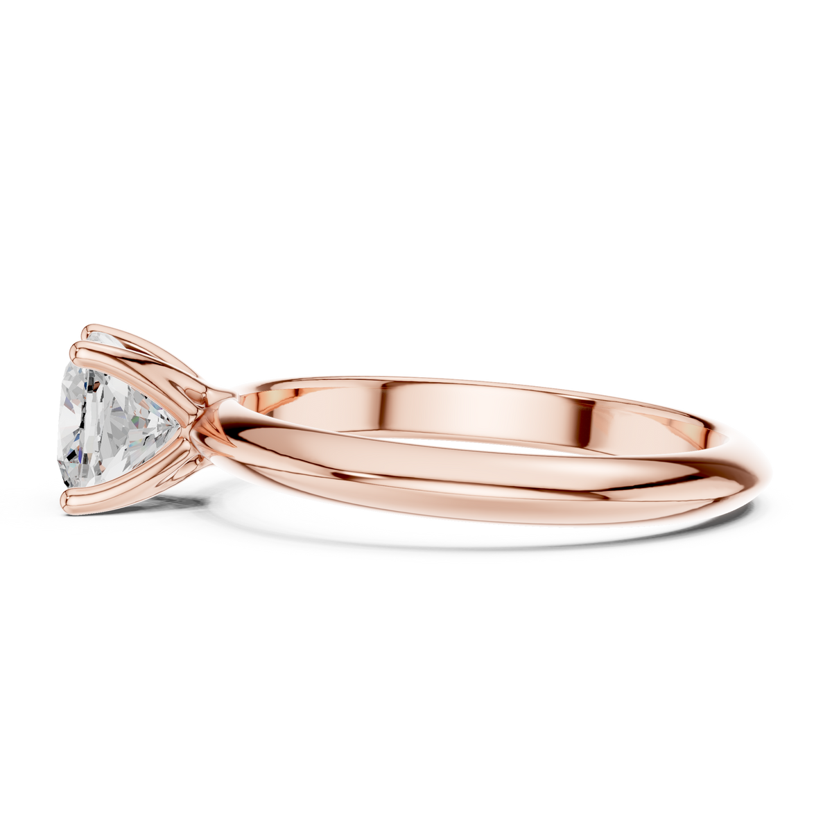 Round Diamond Solitaire Ring in rose gold, view 8
