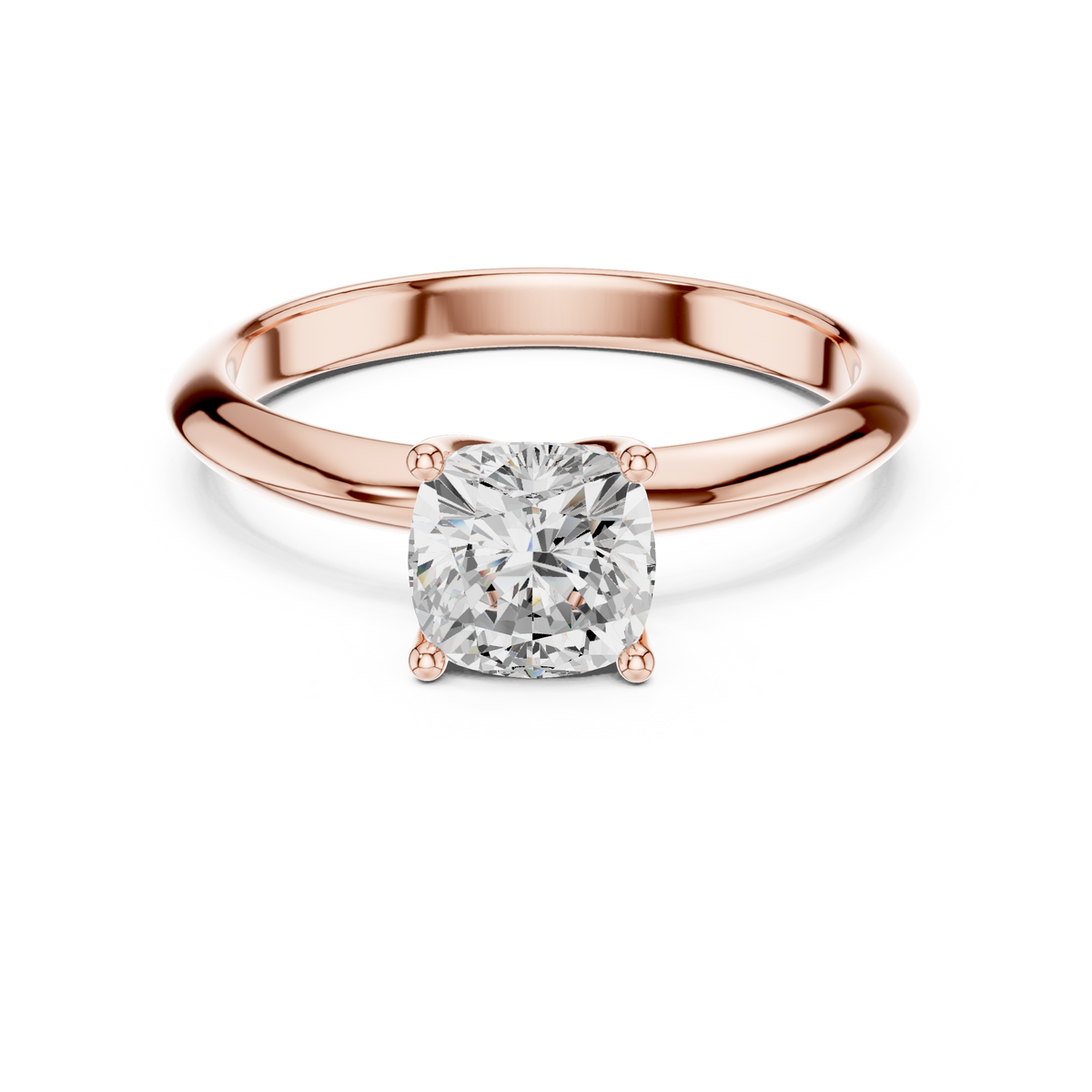 Round Diamond Solitaire Ring in rose gold, view 9