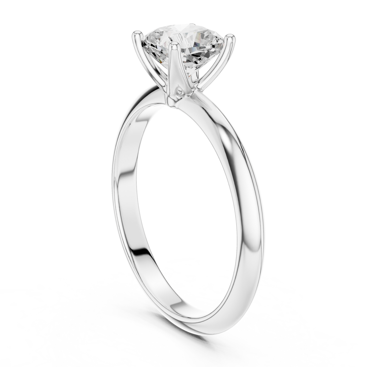 Round Diamond Solitaire Ring in white gold, view 10