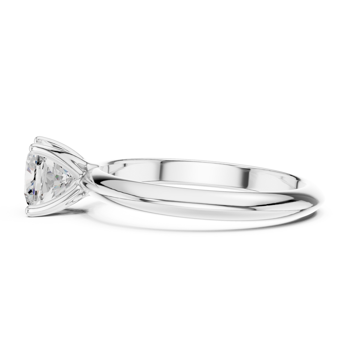 Round Diamond Solitaire Ring in white gold, view 11