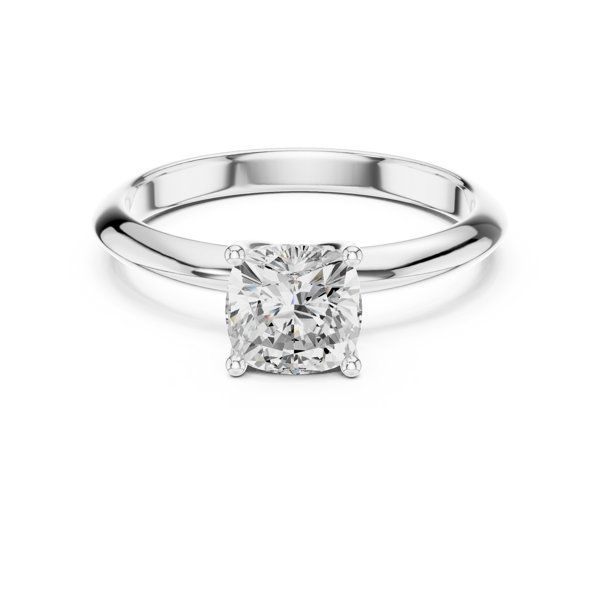 Round Diamond Solitaire Ring in white gold, view 12