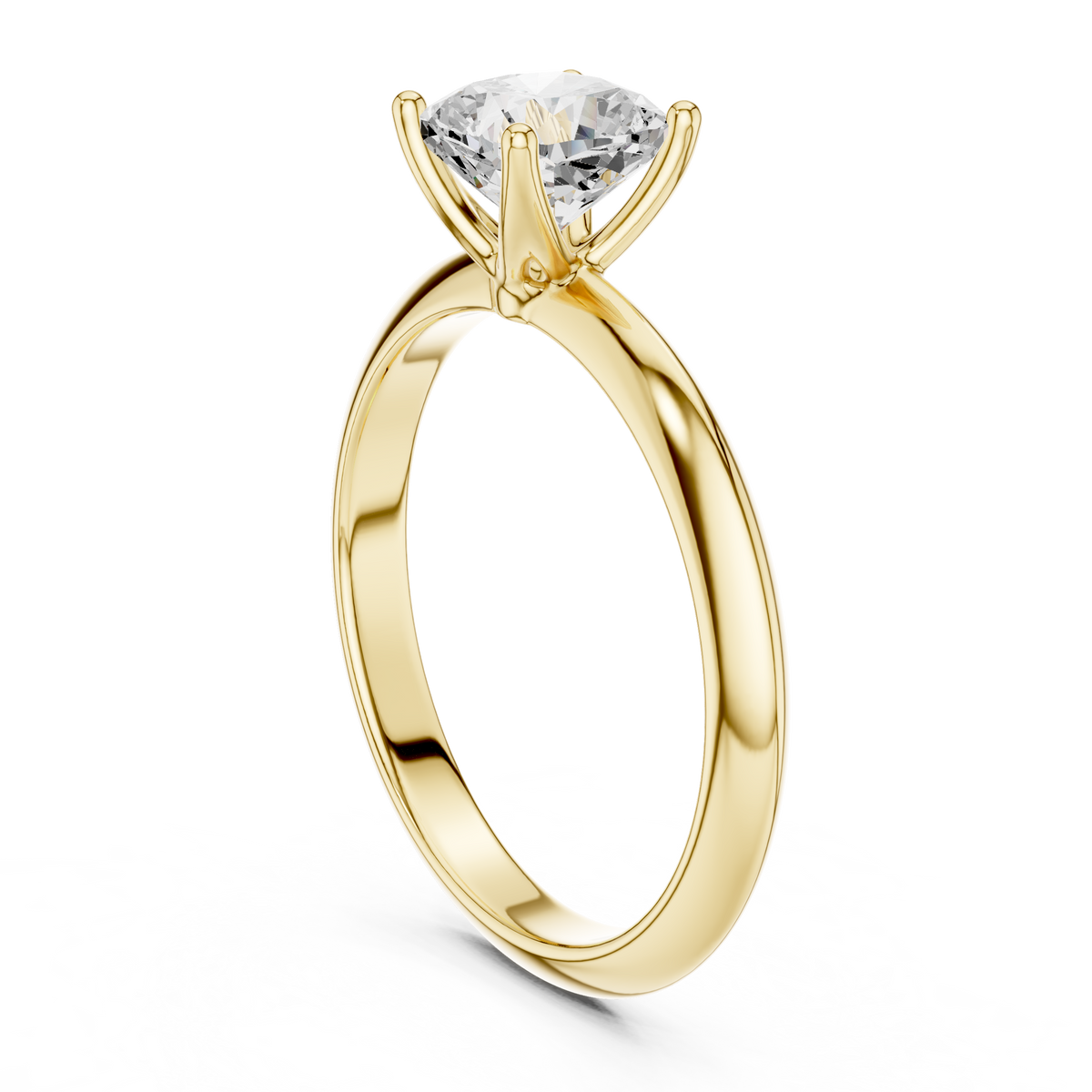 Round Diamond Solitaire Ring in yellow gold, view 15