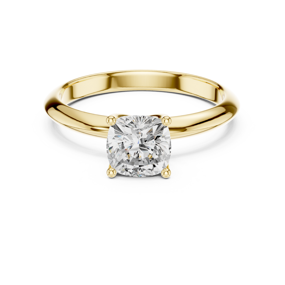 Round Diamond Solitaire Ring in yellow gold, view 14