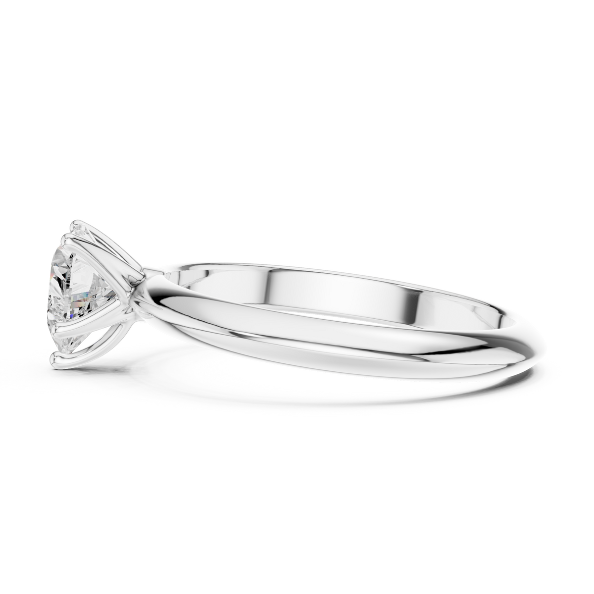 Heart-Cut Diamond Slim-Band Solitaire Ring in white gold, view 11