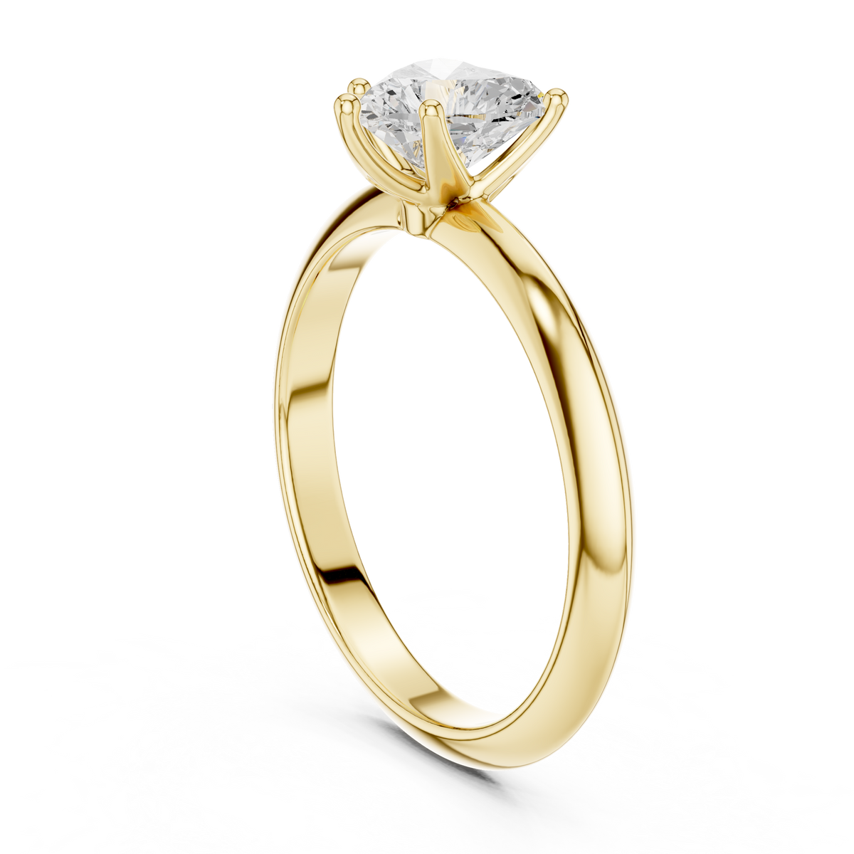 Heart-Cut Diamond Slim-Band Solitaire Ring in yellow gold, view 13