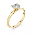 Heart-Cut Diamond Slim-Band Solitaire Ring in yellow gold, view 1