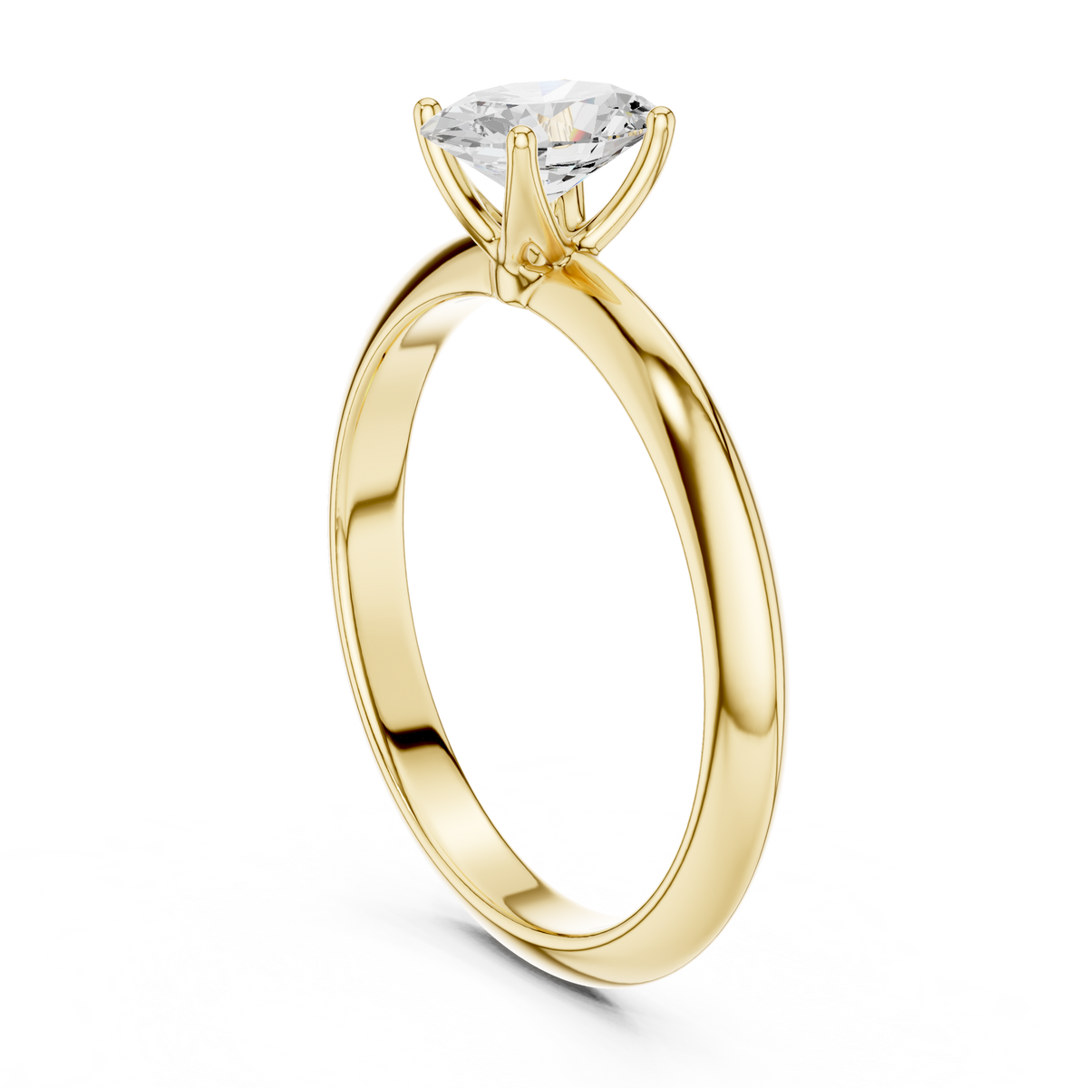Oval Diamond Double-Band Solitaire Ring in yellow gold, view 13