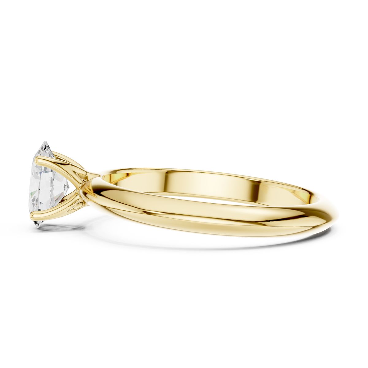Oval Diamond Double-Band Solitaire Ring in yellow gold, view 15
