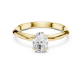 Oval Diamond Double-Band Solitaire Ring in yellow gold, view 1