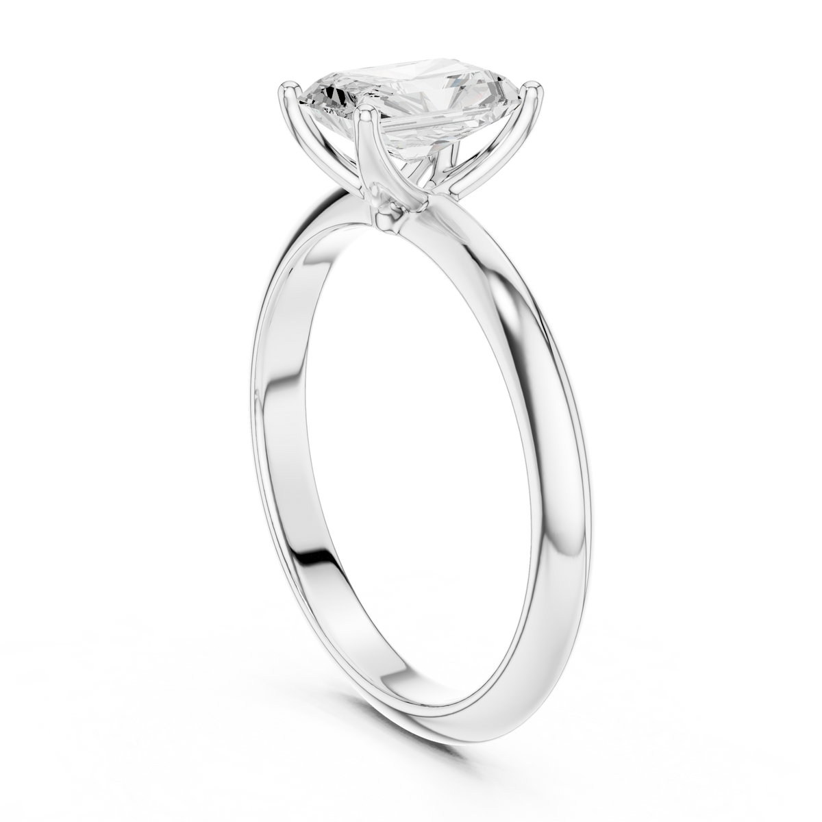 Radiant-Cut Diamond Solitaire Ring in white gold, view 10