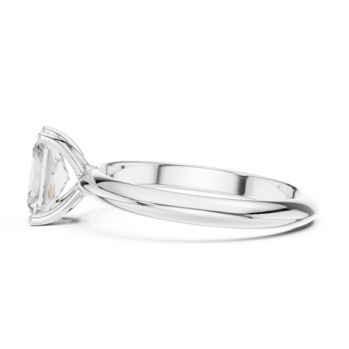 Radiant-Cut Diamond Solitaire Ring in white gold, view 11