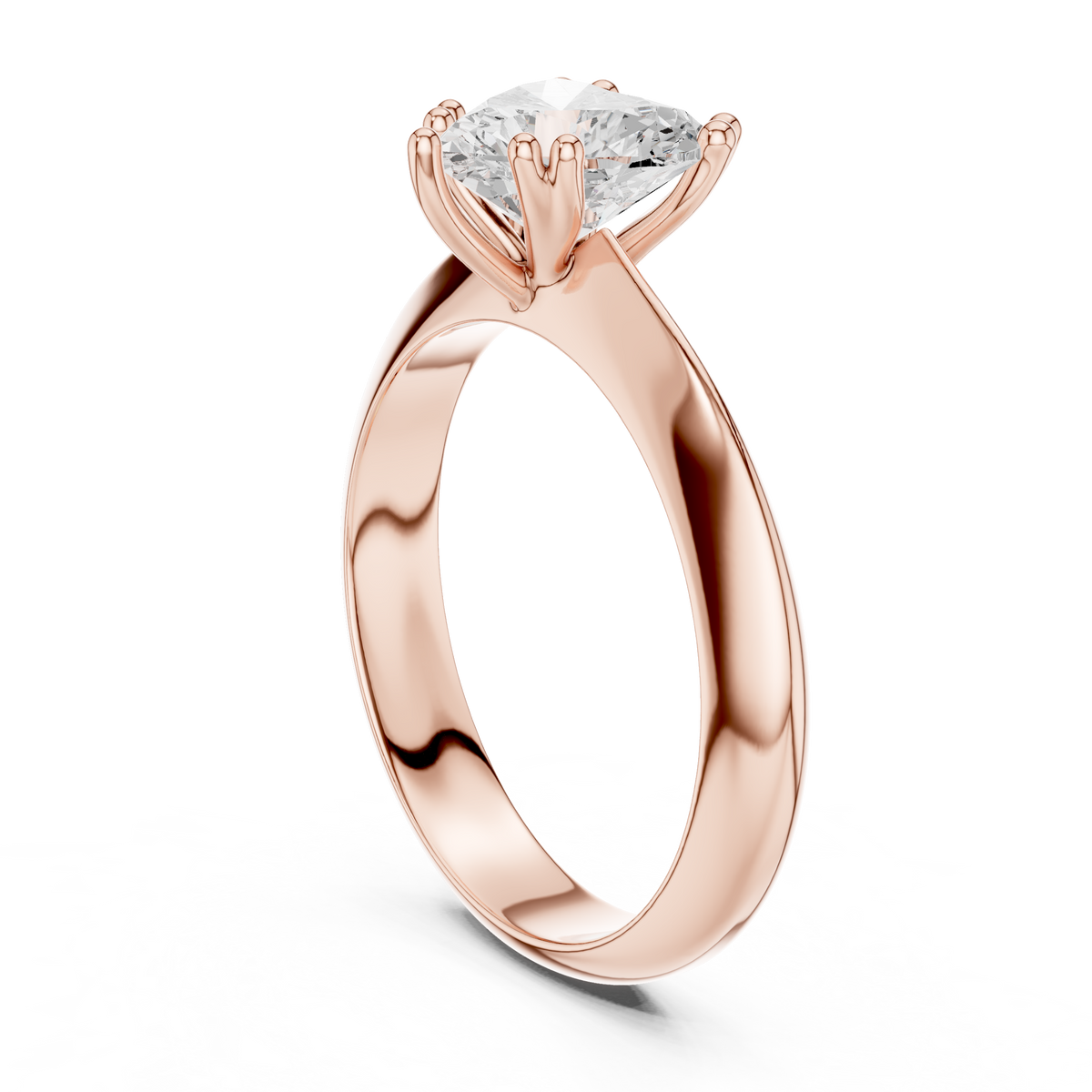 Heart-Cut Diamond Solitaire Ring in rose gold, view 7