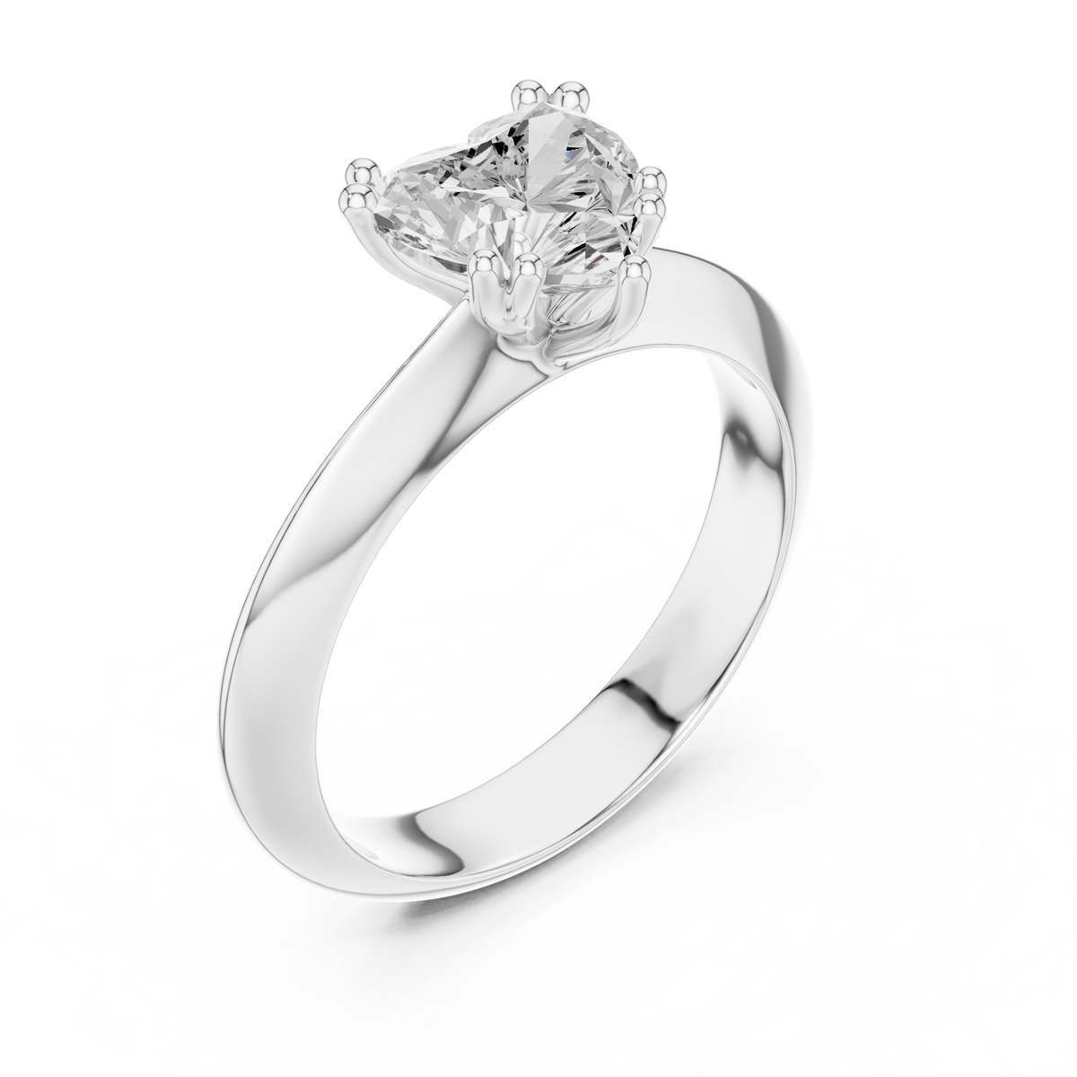Heart-Cut Diamond Solitaire Ring in white gold, view 12