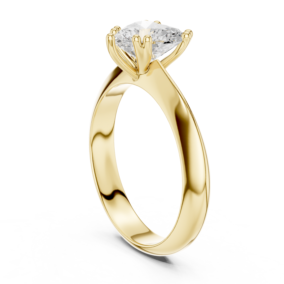 Heart-Cut Diamond Solitaire Ring in yellow gold, view 17