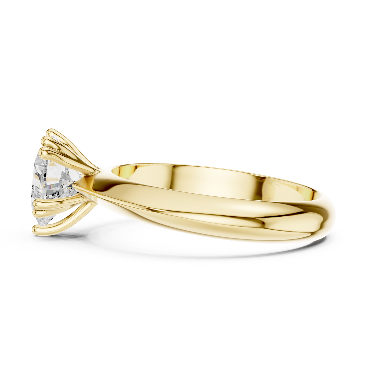 Heart-Cut Diamond Solitaire Ring in yellow gold, view 19