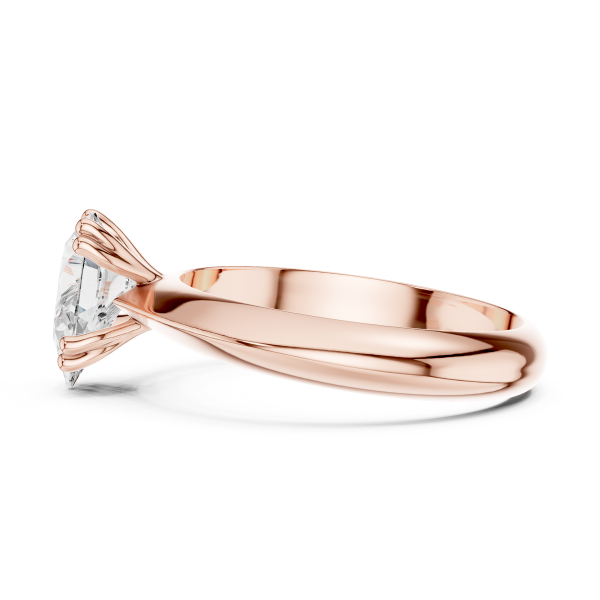 Pear-Cut Diamond Solitaire Ring in rose gold, view 9